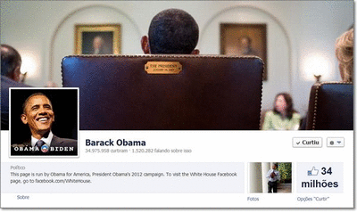 Páginas de Facebook de Barack Obama em sua campanha eleitoral